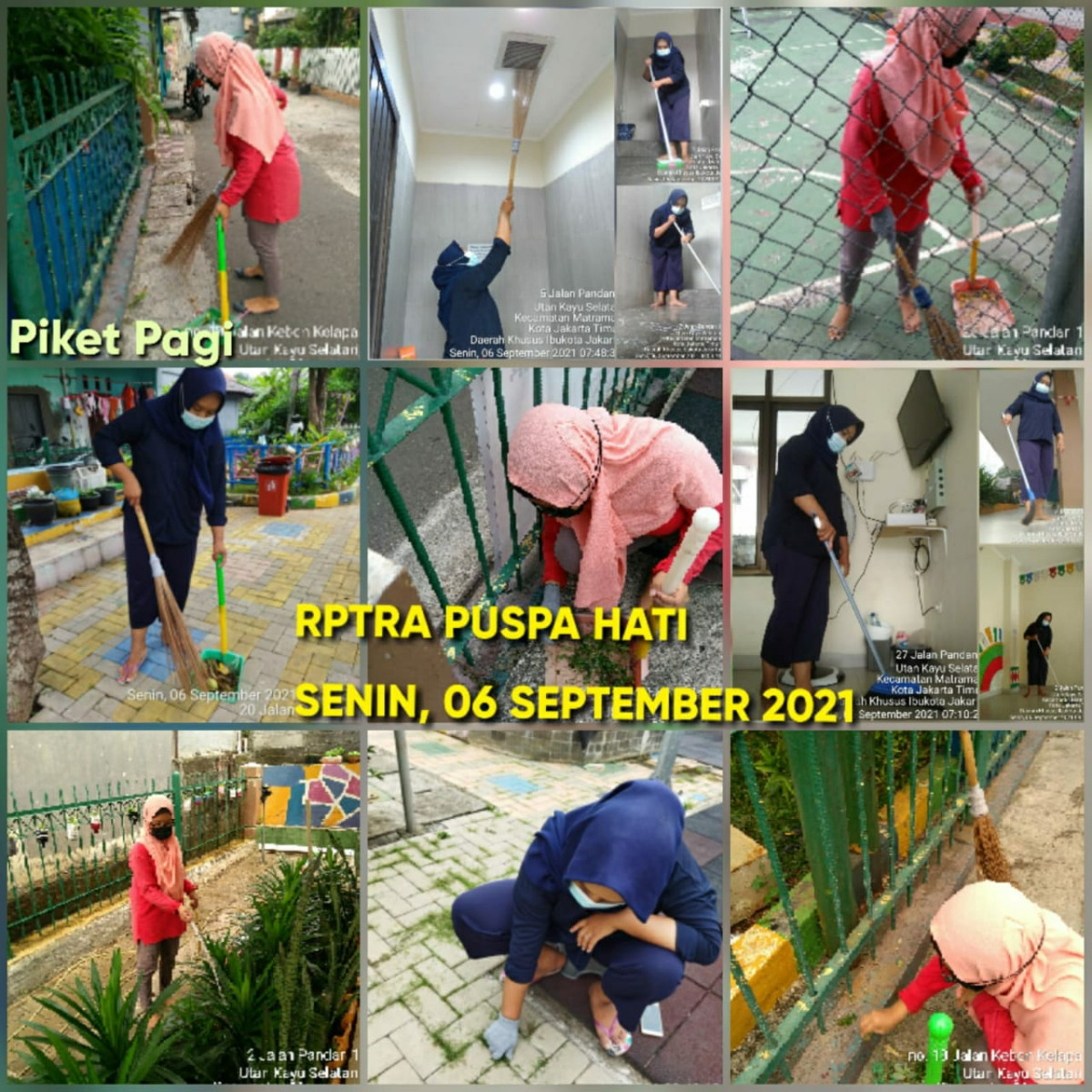 Piket dan monitoring pengelola RPTRA Kel. Utan Kayu Selatan